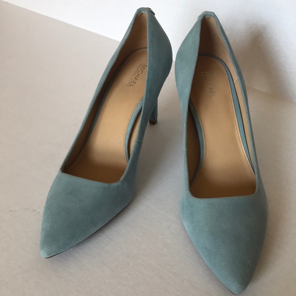 NWT Michael Kors Blue Suede Shoes Size 9.5 - Picture 2 of 9